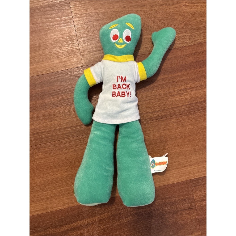 Gumby Plush Doll 12" I'm Back Baby Shirt Vintage Character Toy w/ Tag